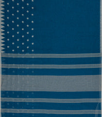 Blue Handloom Bengal Cotton Saree With Kamalam Buttas-BG1798