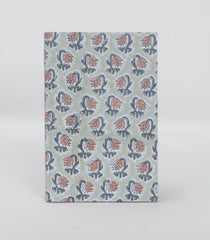 Grey 9 X 6 Inch Bagru Dabu Block Printed 96 Page Handmade Notebook-ACS1002