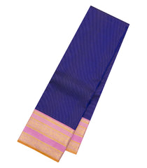 Dark Purple Handloom Korvai Kanchipuram Silk Saree With Vairaoosi Stripes-KA15839