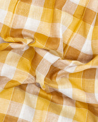 Sandal Woven Linen Saree With Checks-LI0710