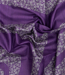 Lilac Printed Synthetic Tussar Silk Saree With Zari Checks & Motifs-SY0382
