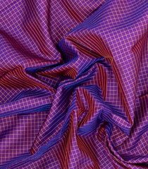 Purple Handloom Kanchipuram Silk Saree With Zari Checks-KA15647