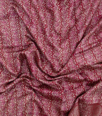 Red Printed Chanderi Cotton Saree With Zari Border-CC1578