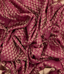 Lilac Mysore Crepe Silk Saree With Floral Motifs-MS3115