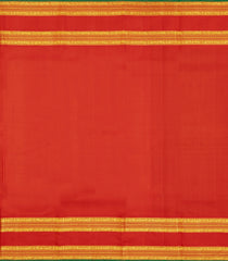 Dark Green Handloom Korvai Kanchipuram Silk Saree With Stripes & Buttas-KA15449