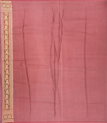 Chestnut Pink Handloom Banarasi Organza Saree With Floral Motifs-BE1251