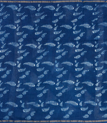 Indigo Printed Jaipur Cotton Saree With Tie & Dye Motifs-JC1695