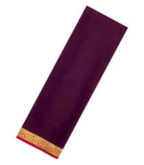 Dark Maroon Woven Mysore Silk Saree With Contrast Zari Border-MS3865