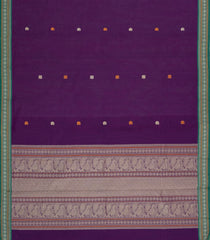Purple Handloom Kanchi Cotton Saree With Buttas-KC1770