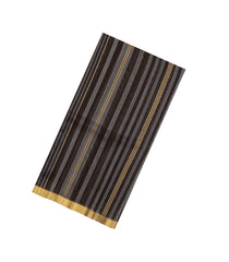 Black Woven Kora Soft Silk Saree With Dotted Stripes-SO4741