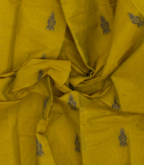 Olive Green Woven Rasipuram Cotton Sari With Buttas-RA2620
