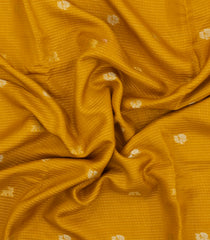 Mustard Woven Blended Viscose With Zari Checks & Buttas-BL5554