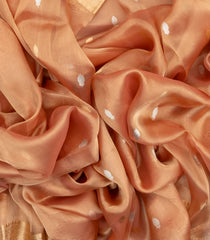 Peach Handloom Banarasi Tissue Silk Saree With Floral Buttas-BE1478