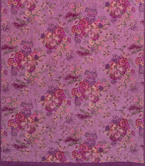Lilac Printed Crepe Silk Saree With Floral Motifs-PS0915