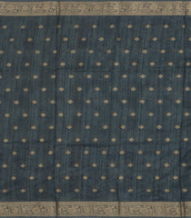 Black Printed Synthetic Dola Silk Saree With Zari Buttas & Border-SY0250