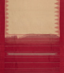 Taupe Handloom Rasipuram Cotton Saree With Temple Border-RA2666