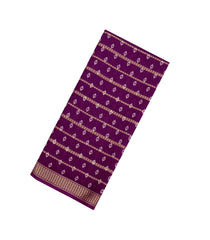 Dark Purple Printed Synthetics Dola Saree Zari Stripes-BL5291