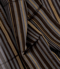 Black Woven Kora Soft Silk Saree With Dotted Stripes-SO4741