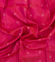 Hot Pink Handloom Soft Tussar Silk Saree With Floral Buttas-TU3754