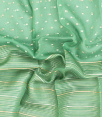 Mint Green Woven Pure Organza Silk Saree With Stripes-KS1102