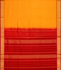 Mango Yellow Handloom Silk Cotton Saree With Zari Checks-SC4677