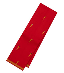 Red Handloom Kanchipuram Silk Saree With Muniya Buttas-KA13900