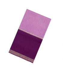Lavender Woven Blended Viscose Saree With Contrast Border-BL5598