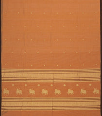 Sandal Handloom Kanchi Cotton Saree With Floral Buttas-KC1593