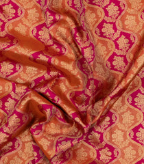 Magenta Handloom Kanchipuram Silk Saree With Meena Floral Motifs-KA13564