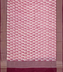 Dusty Pink Printed Chanderi Cotton Saree With Zari Border-CC1511