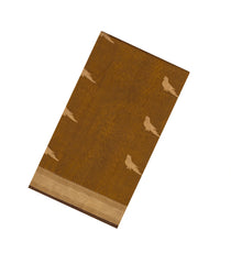 Oil Mustard Handloom Silk Cotton Saree With Parrot Buttas-SC4415