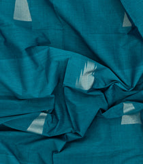 Cyan Handloom Village Cotton Saree With Temple Buttas-VC1660