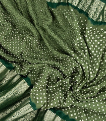 Light Green Woven Bandhej Crepe Saree With Zari Border-PS0650