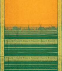 Mustard Handloom Silk Cotton Saree With Contrast Border-SC4699