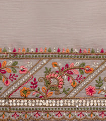 Cream Woven Synthetic Blended Tissue Saree With Embroidered Motifs-EN2024
