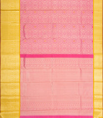 Pink Handloom Korvai Kanchipuram Silk Saree With Floral Zari Motifs-KA16140