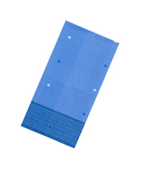 Light Blue Handloom Bengal Cotton Saree With Diamond Buttas-BG1699
