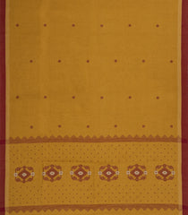 Oil Mustard Handloom Bengal Cotton Saree With Kamalam Buttas-BG1783