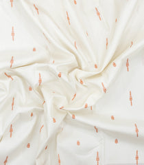 White Handloom Korvai Kanchipuram Silk Saree With Floral Kanchipuram Butta Silk Sarees-KA16573