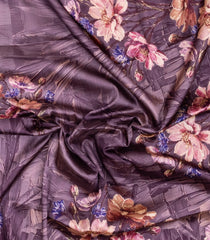Lilac Printed Synthetic Tussar Silk Saree With Zari Border -SY0085