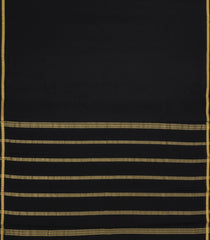 Black Woven Mysore Silk Saree With Zari Border-MS3601