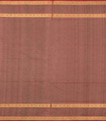 Brown Handloom Silk Cotton Saree With Zari Checks-SC4217