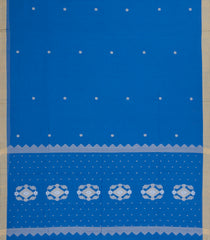 Blue Handloom Bengal Cotton Saree With Kamalam Buttas-BG1782
