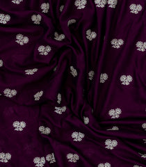 Dark Purple Woven Synthetic Blended Saree With Embroidered Motifs-EN2033