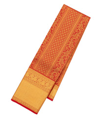 Crimson Handloom Kanchipuram Silk Saree With Meena Floral Motifs-KA14787