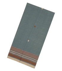 Grey Handloom Chanderi Cotton Saree With Contrast Border-CC1354