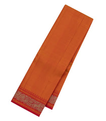 Orange Handloom Kanchipuram Silk Saree With Thread Work Border-KA15149