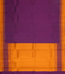 Dark Purple Handloom Korvai Kanchipuram Silk Saree With Thread Work Border-KA15702