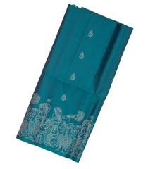 Cyan Handloom Soft Silk Saree With Floral Buttas-SO4016