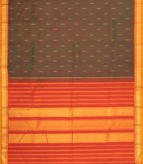 Oil Mustard Handloom Kanchipuram Silk Saree With Zari Buttas-KA15957